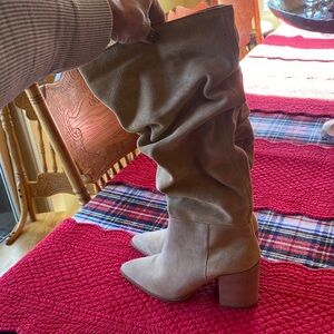 Steve Madden Tan Suede Slouch Boots